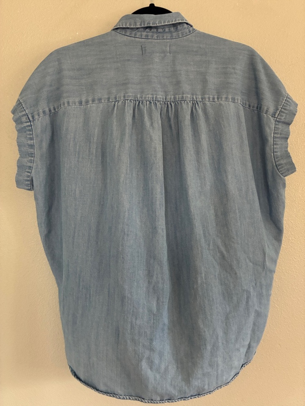 Madewell Light Blue Chambray Button-Front Top Coastal Casual Womens M - Picture 4 of 5